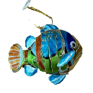 NWT Nautical Luxuries Cloisonné Enamel Articulated Tropical Fish Ornament